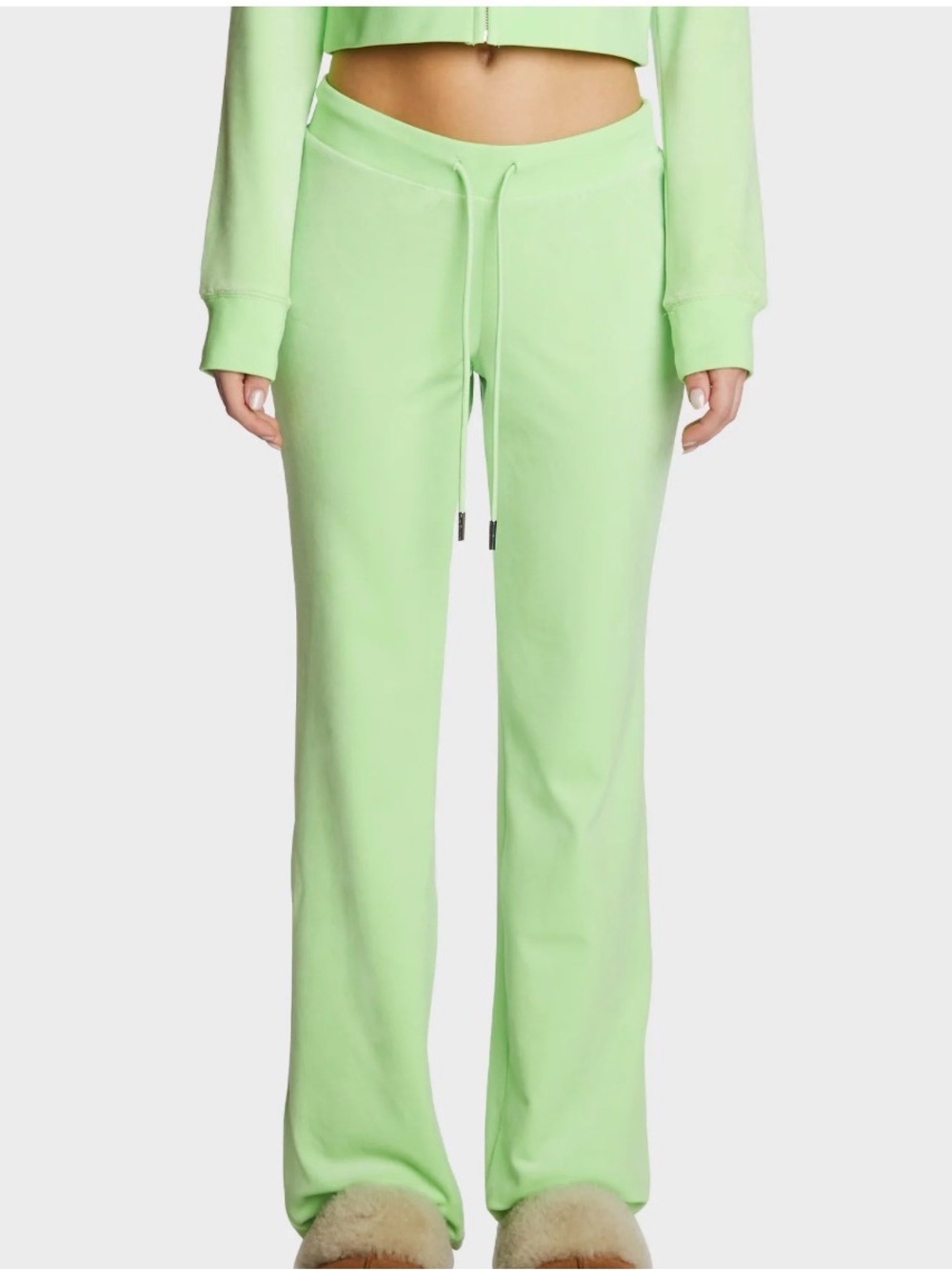 Juicy Couture low rise lime green velour sweats
